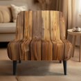 thumbnail image 2 of HELLHERO Decorations Easy to Install Armless Accent Chair Cover for Armless Chair, Armless Accent Chair Protector Wood Print, 2 of 8