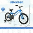thumbnail image 3 of Costway 18" LED Lighted Kids Bike with Adjustable Seat Coaster Brake Training Wheels Navy, 3 of 10