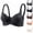08/ Black, variant on Women's Wireless Bra Sexy Lace Lift-up Wireless Full-Coverage Bra Plus Size Large Breast Support Bras Black 36