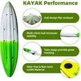 thumbnail image 3 of Tandem Fishing Kayak, 12.4FT for 2-3 Adults with Paddle, Comfortable Seats, 600LBS Capacity, Hard-Shell Ocean Kayak, 3 of 7