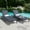 Dark Grey, variant on Bristol Outdoor Adjustable Aluminum Chaise Lounges with Cushion, Set of 4, Black, Dark Grey