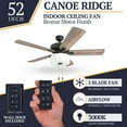 thumbnail image 3 of Prominence Home Canoe Ridge 52" Bronze Farmhouse Ceiling Fan with 5 Blades, Linen Drum Shade, Remote & Reverse Airflow, 3 of 17