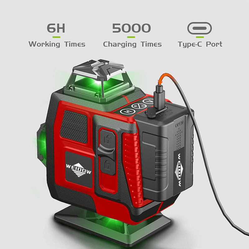 WEIDDW 4D 16 Lines Professional Lazer Level L 360 Self Leveling 4x360 °   Cross Line Laser with Tripod Nivel Laserfor Build Tools