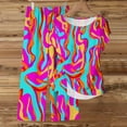 thumbnail image 5 of Karymi Cute Tops for Women 2-Piece Abstract Print Outfit, Round Neck Short Sleeve Tie Waist Knotted Top + Wide Leg Long Pants, Loose Set Womens Tops Dressy Casual, 5 of 5