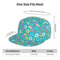 thumbnail image 6 of Daiia Donut print Flat Bill Hats Flat Brim Trucker Cap Baseball Cap Adjustable Classic Low Profile Hat Unconstructed Plain Cap, 6 of 9