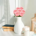 thumbnail image 2 of Artificial Flowers Rose, 1 Pc Single Rose Real Touch Fake Silk Flower Head with Long Stem for Women Wedding Mother Valentine Gift Home Decor Anniversary, 21.07 Inch, Deep Pink, 2 of 9