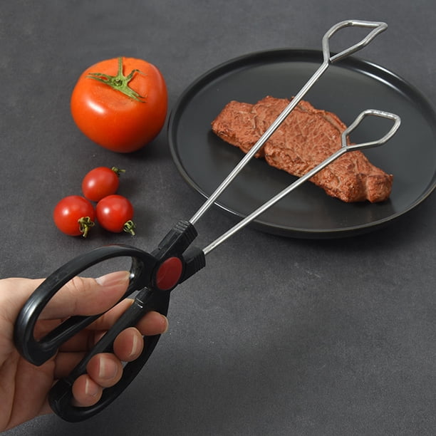 Raindrops 2Ud Pinzas Para Y Cocina De Inoxidable Con Mango Negro Reutilizable