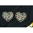 thumbnail image 4 of Fashion Heart Metal Hollow Stud Earrings for Women  Luxury Bling Color Crystal Party Jewelry Aesthetic Accessories, 4 of 5