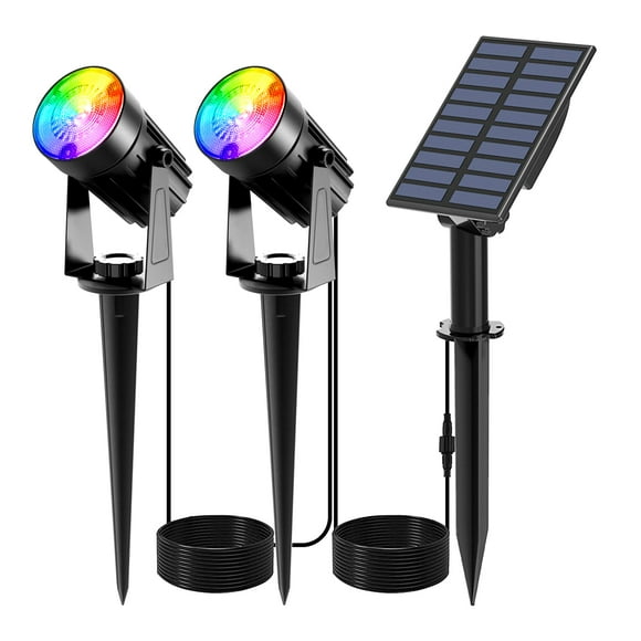 T-Sunus Lumières Solaires Changeant de Couleur pour Extérieur, Lumières de Paysage Rgb Led Ip65 Étanches pour Jardin Allée Arbres