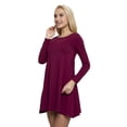thumbnail image 3 of Women's Long Sleeved A-Line Dress with Pockets, XXL, Plum, by Ambesonne, 3 of 3