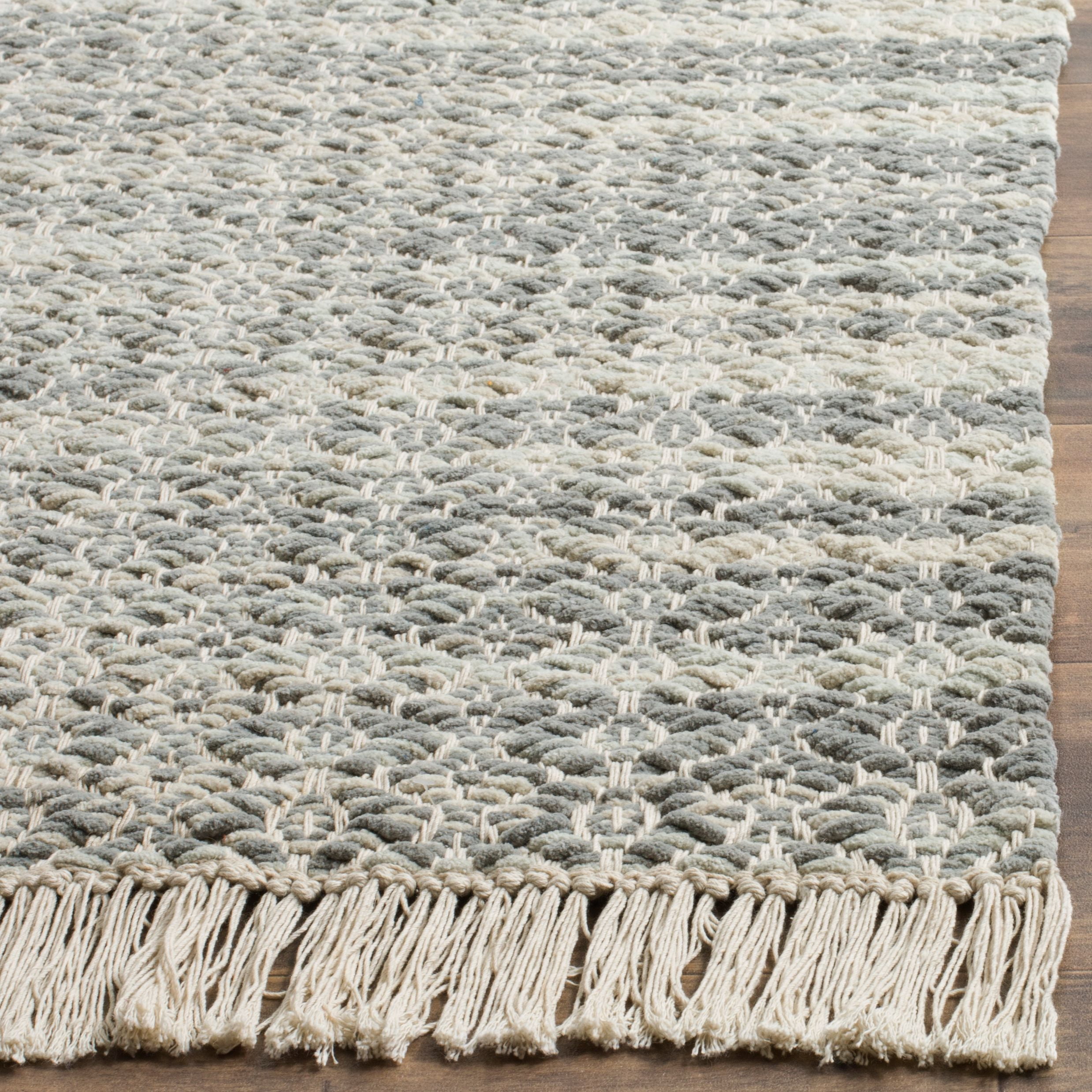 Safavieh  Handmade Boston Zenobia Coastal Cotton Rug with Fringe 3'  x  5' 3' x 5' Indoor Living Room,Bedroom Rectangle