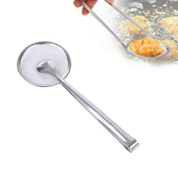 SOPOTUTU hot pot accessories Stainless Steel Filter Spoon with Clip Silver 1Pack