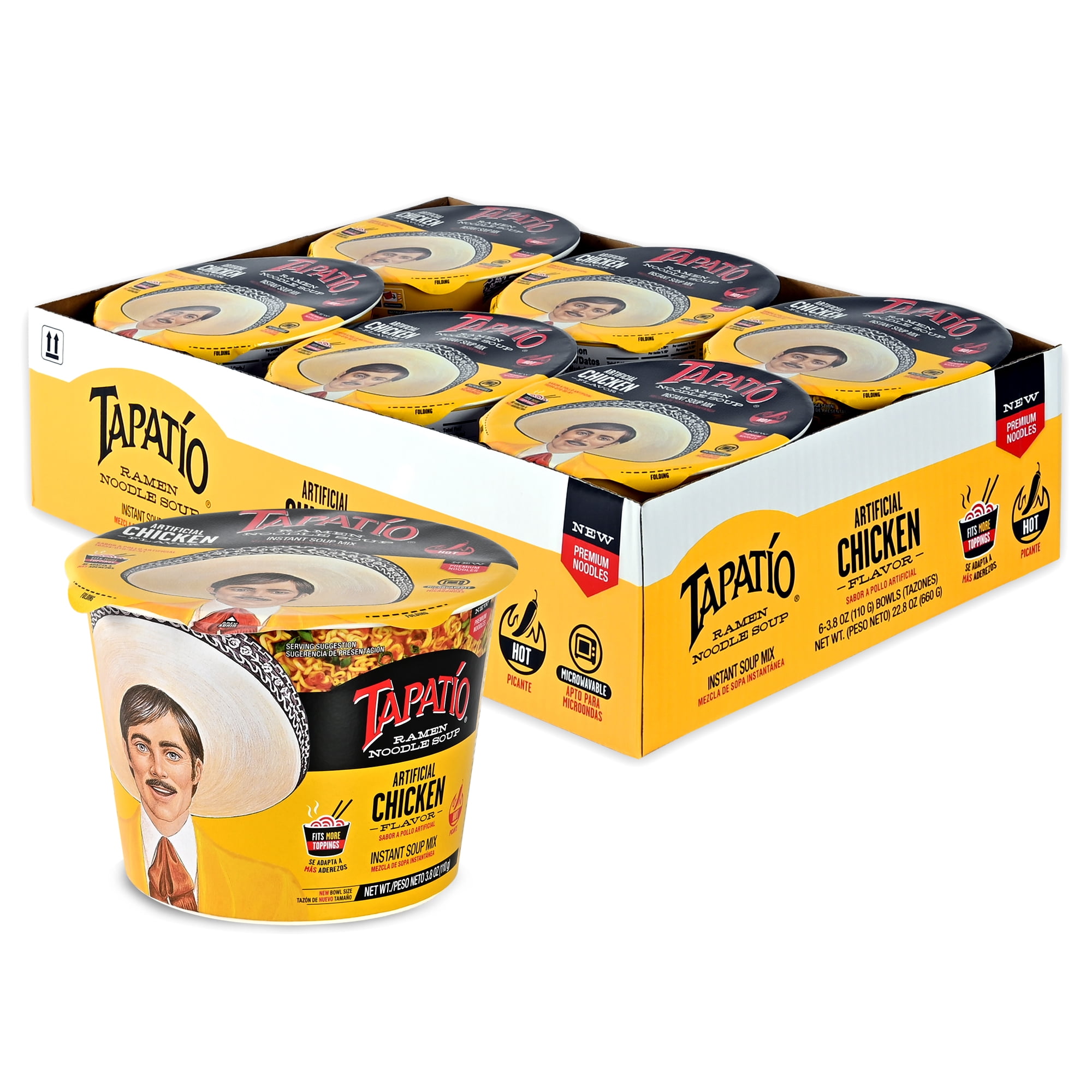 (2 pack) Tapatio Spicy Chicken Flavor Ramen Bowl, 3.8 oz