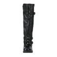 thumbnail image 5 of Mepaouo Women's Knee High Boots Round Toe Buckle Slouched Motor Riding Combat Boot with Side Zipper, 5 of 7