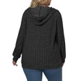 thumbnail image 2 of NISVIYA Winter Plus Size Sweaters for Women Drawstring V-Neck Sweatshirts Long Sleeves Hoodie, 2 of 5