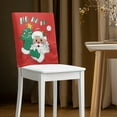 thumbnail image 2 of TSOVTHRID Santa Claus Christmas Tree Print Chair Back Slipcovers for Dining Chairs Dining Kitchen Chair Back Cover Soft Chairs Covers for Restaurant Holiday Festival Christmas Decoration, Set of 6, 2 of 7