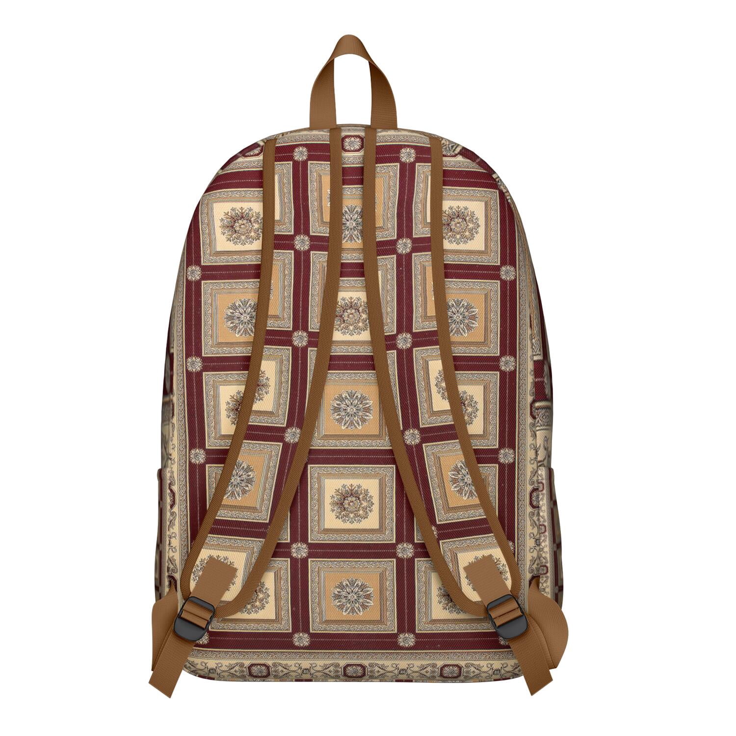 Tribal Style Backpack for College, Artistic Boho Patterned Daypack with Large Capacity and Water Resistance