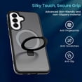 thumbnail image 3 of Entronix Magnetic Case for Galaxy A17, Frosted Matte Back with Kickstand Shock-Absorbent Hybrid Cover, Black, 3 of 6
