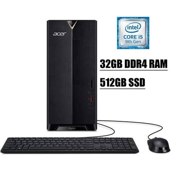 2020 Flagship Acer Aspire TC-885 Premium Desktop Computer I Intel Hexa-Core i5-9400 Processor I 32GB DDR4 512GB SSD I UHD Graphics 630 I DVD 802.11AC Wifi USB 3.1 Type C Bluetooth Win 10