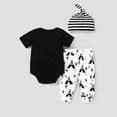 thumbnail image 4 of PatPat Baby Boy Clothes 3pcs for Baby Shower Gift Short-sleeve Romper and Pants & Striped Hat Set Size 12-18M, 4 of 7