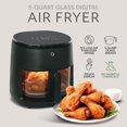 thumbnail image 2 of Series 6 in 1 Air Fryer with Glass Basket, 5 Quart Non Toxic Air Fryer w Digital Display, 430 ° F Max Temp, Preheat & Keep Warm Function, Compact + Dishwasher Safe Glass Airfryer, 2 of 10
