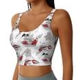 thumbnail image 2 of Fotbe Koi Fish Pattern Womens' Sports Bra Longline Wirefree Padded with Medium Support Sports Moisture-Wicking Workou Vest,Tank Top-, 2 of 9