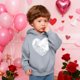 thumbnail image 5 of Sudadera con capucha y estampado de corazón de San Valentín, sudadera de manga larga para niños y niñas, chaqueta para niñas de talla mediana y grande., 5 of 7