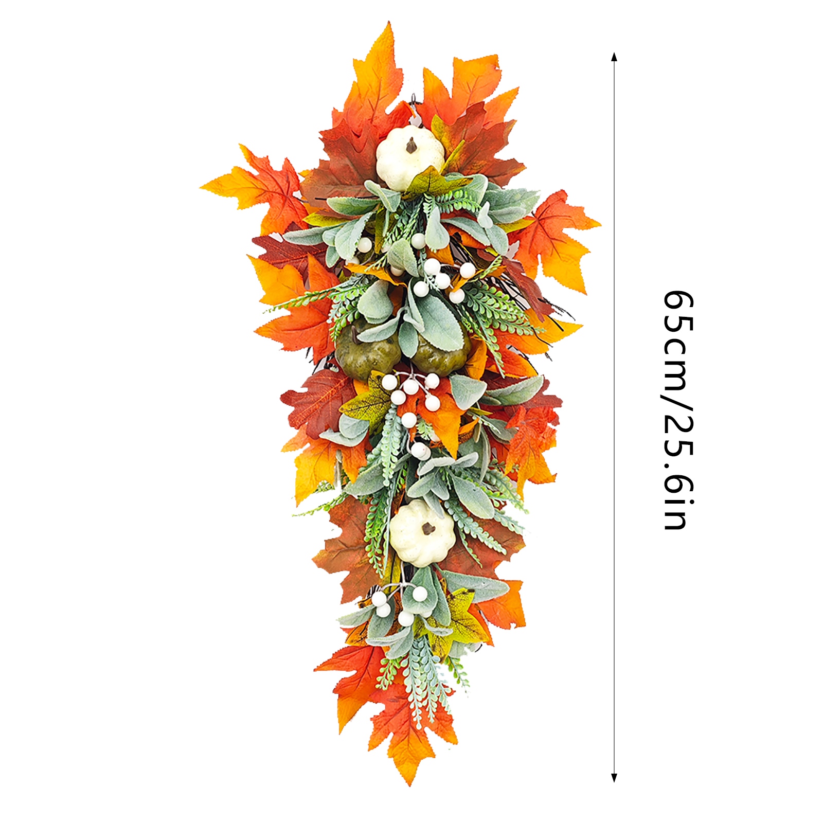 Myecovie 25.6 Inch Fall Harvest Wreath with Maple Leaves photo 5