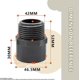 thumbnail image 2 of Conector de boquilla hexagonal de PVC CHAO con Rosca BSP macho de 1-1/4' de color negro a casquillo deslizante de 40 mm, 2 of 4