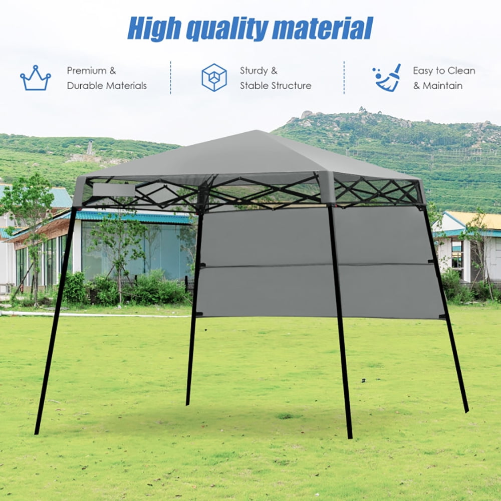Aimee Lii 7 x 7 Feet Sland Adjustable Portable Canopy Tent with Backpack, Gazebo Tent for Party Wedding BBQ Events, Gray Aimee Lii 7 x 7 Feet Sland Adjustable Portable Canopy Tent with Backpack, Gazebo Tent for Party Wedding BBQ Events, Gray