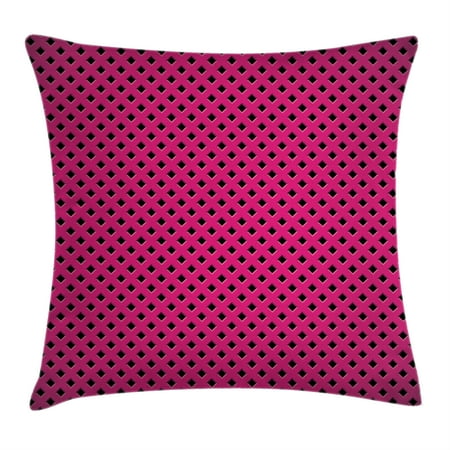 Magenta Throw Pillows Magenta Decor Throw Pillow Cushion Cover, Diamond Line Grill Cross Wire Design Logo Digital New Fashion Motif Image, Decorative Square Accent Pillow Case, 18 X 18 Inches, Black Fuchsia, by Ambesonne ()