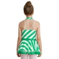 thumbnail image 2 of inhzoy Kids Girls Christmas Dance Performance Costume Striped Ballet Dance Dress Tutu Skirted Leotard Green 14, 2 of 7