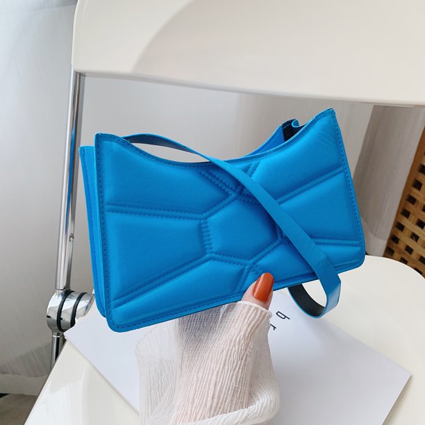 Bolsa Moda mujer PU hombro axila bolso color sólido pequeños bolsos (azul) Ehuebsd Para estrenar