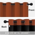 thumbnail image 2 of Yakamok 100% Blackout Curtains for Bedroom 63 Inch Length, Total Light Blocking Drapes with Black Backing, Thermal Insulated Solid Grommet Panels for Living Room, 42Wx63L,Burnt Orange, 2 Panels, 2 of 7