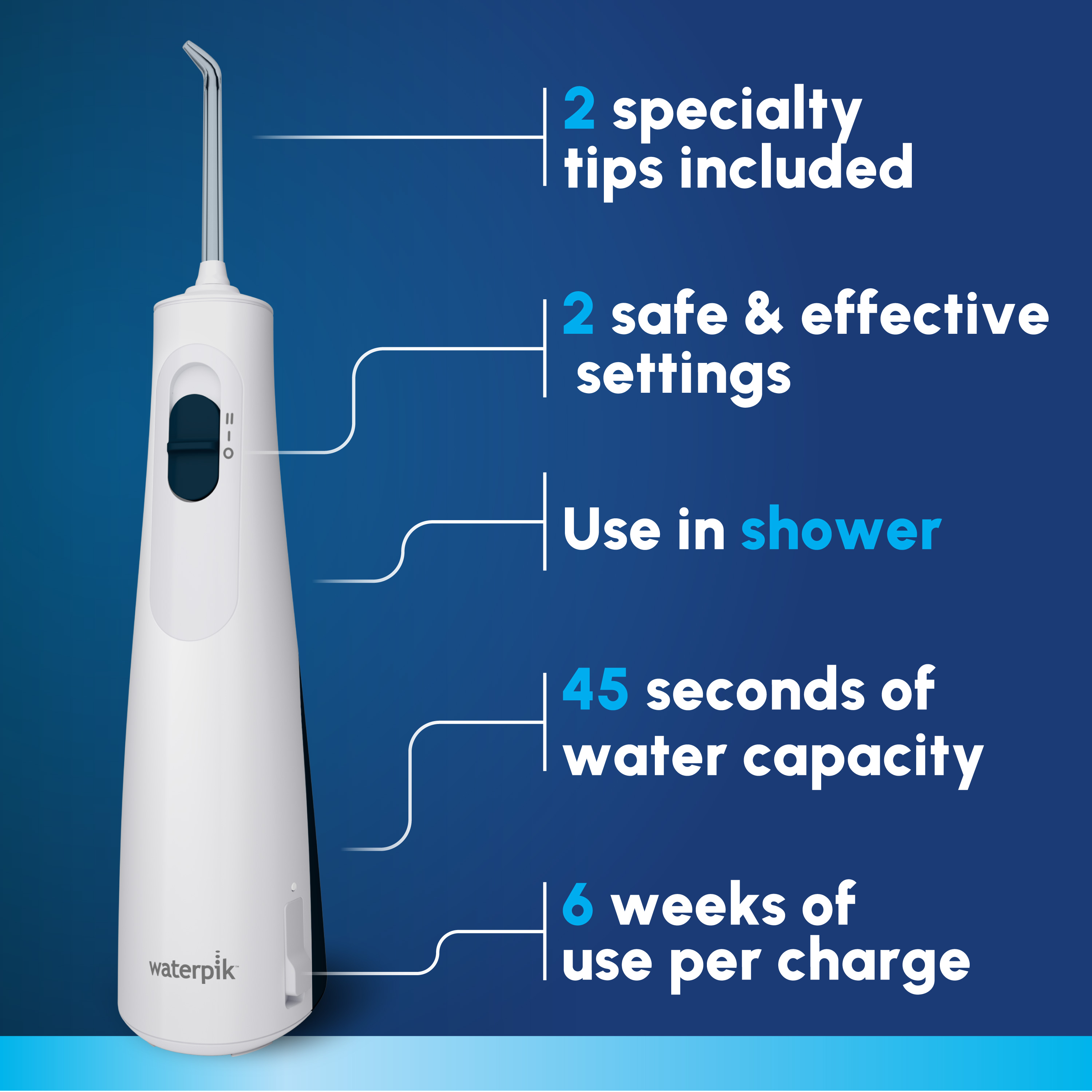 Waterpik Cordless 1200 Water Flosser with 2 Tips photo 2