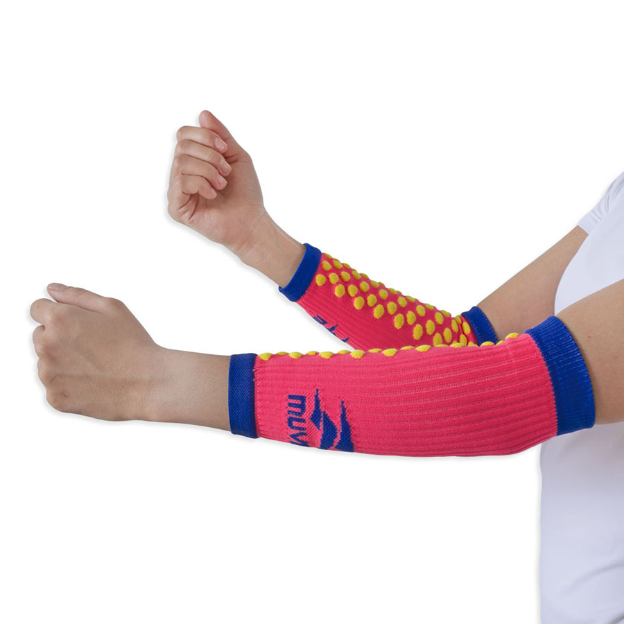 Muvin Elite Volleyball Arm Sleeves with Impact Absorbing Padded Spheres (S, Pink) Compression