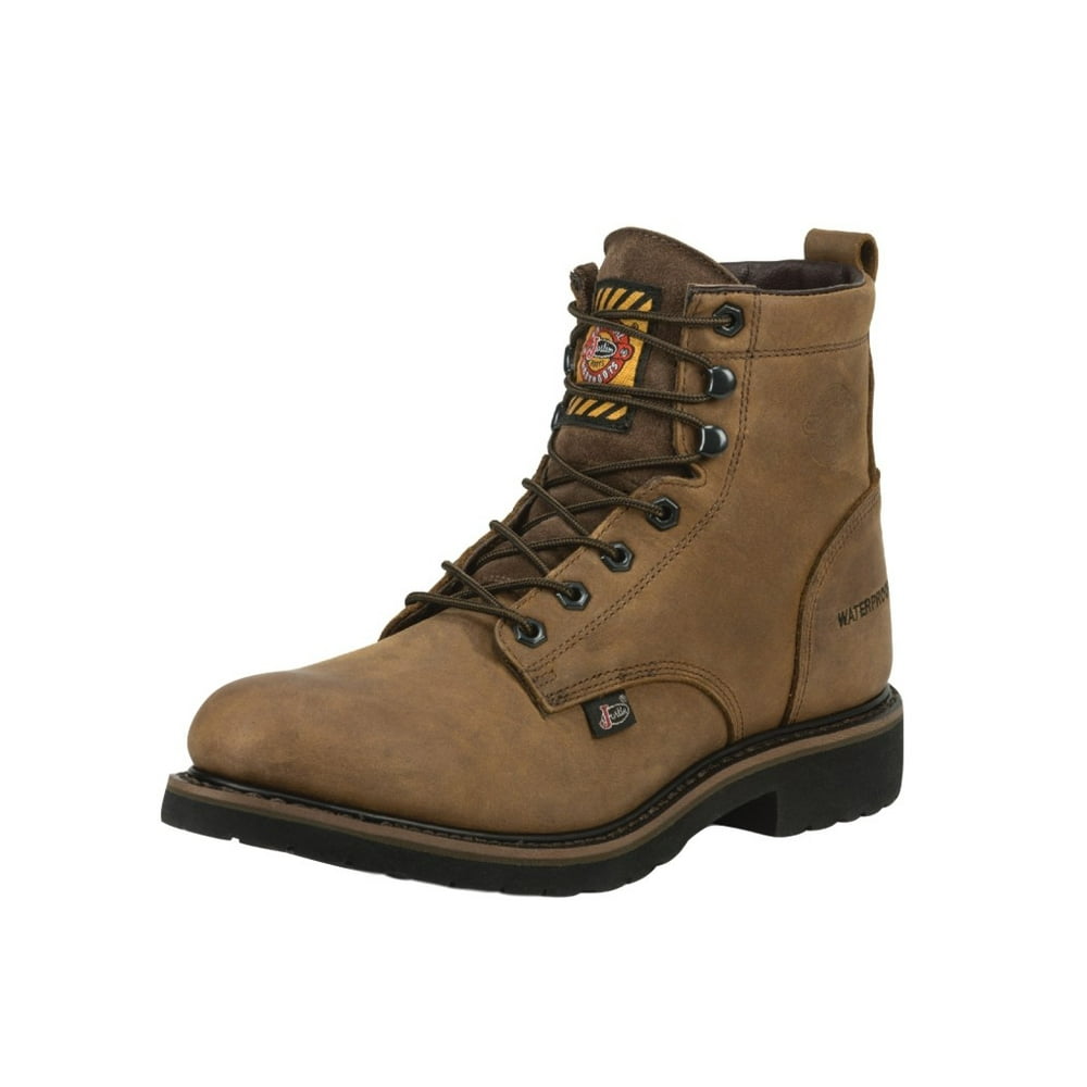 Justin Boots - Justin Work Boots Mens Lace Up Waterproof Drywall 8 D Wyoming WK968 - Walmart.com
