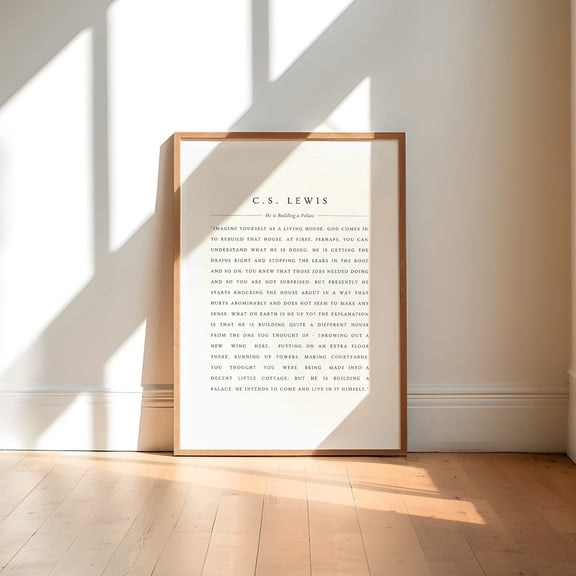Cs Lewis Christian Quote A Living House Inspirational Wall Art Housewarming Print, Unframed Paper Poster 8x10in