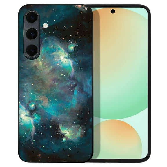 WIRESTER Shockproof Soft Rubber Cover Case for Samsung Galaxy S24 FE 6.7", Blue Sky Galaxy Nebula
