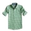 thumbnail image 3 of Bienzoe Big Boy's Cotton Plaid Roll Up Button Down Sports Shirts,Green,9/10, 3 of 3