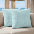 thumbnail image 5 of 24x24 Pillow Covers Set of 2, Teal Rustic Square Throw Pillow Covers for Couch/Sofa/Living Room, Vintage Farmhouse Aqua Solid Color Decorative Soft Pillowcases for Couch Throw Pillows, 5 of 9