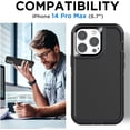 thumbnail image 2 of AIR-Belt-Clip Holster Case for iPhone 14 Pro Max Case with Glass Protector,Heavy Duty Drop Protection Full Body Rugged Shockproof/DustProof Military Grade Tough Durable for iPhone 14 Pro Max, 2 of 4
