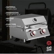 GasOne Portable Propane Grill – 16-inch Stainless Steel Tabletop Grill – Tabletop Gas Grill