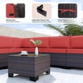 thumbnail image 3 of Gotland Outdoor Patio Furniture Set 9 Piece Sectional Rattan Sofa Set Rattan Wicker Patio Conversation Set with 8 Seat Cushions and 1 Tempered Glass Table,Red, 3 of 5
