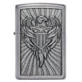 thumbnail image 4 of Zippo Eagle Shield Emblem Design Street Chrome Pocket Lighter, Silver, 4 of 10