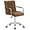 Brown, variant on JUMMICO Desk Modern Office Chair with Wheels Vanity Chair PU Leather Mid-Back Rolling Cute for Office, Teen, and Bedroom Desks (White)