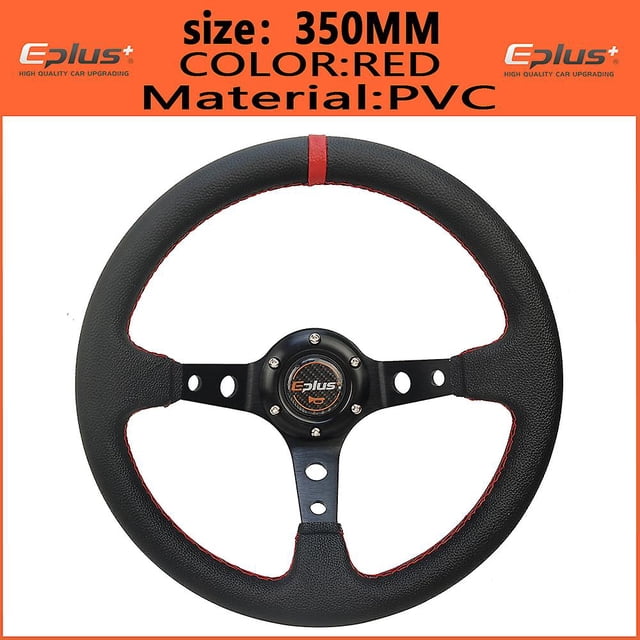 Eplus Car Sport Steering Wheel Pvc Racing Type High Quality Universal 320mm Or 350mm Aluminum Retrofit Modified Styling