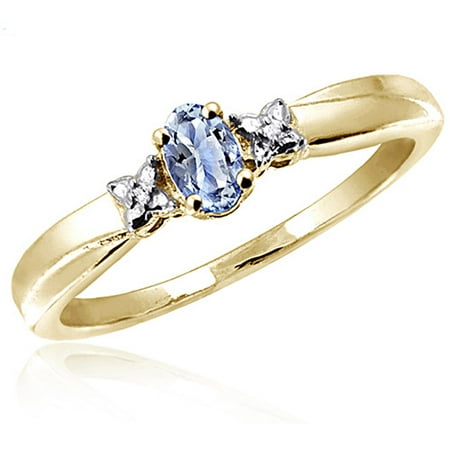 JewelersClub 0.24 Carat Tanzanite Gemstone and Accent White Diamond Ring