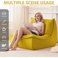 thumbnail image 4 of NBLDGT Bean Bag Chair for Adults, Single Lounge Chair with Lumbar Pillow, Comfy Floor Sofa with High-Resilience Foam, Lazy Accent Chair for Living Room, Bedroom, Apartment, Or Reading Corner, Yellow, 4 of 12