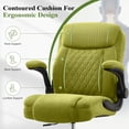 thumbnail image 3 of HYSpacerX Tall Drafting Office Chair, Ergonomic Faux Leather High Computer Chair with Adjustable Height & Flip-Up Armrest, Heavy Duty Counter Height Stool for Sit Stand Desk, Green, 3 of 7
